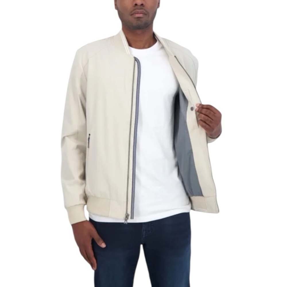 NWT Beige Nautica Men’s Bomber Jacket
